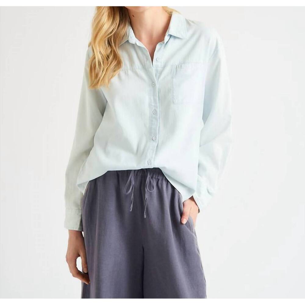 NEW SPLENDID evans button shirt in light chambray